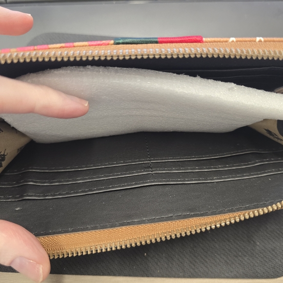 Chunma Tan & Multi Color Graffiti Design Vegan Leather Zipper Wristlet Wallet - Picture 8 of 8